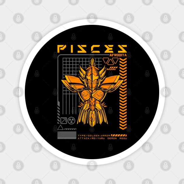 Pisces Aphrodite Saint Seiya Futuristic Armor Magnet by Otaku Vibes